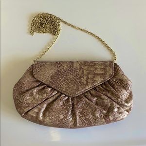 Laura Merkin rose gold clutch with chain